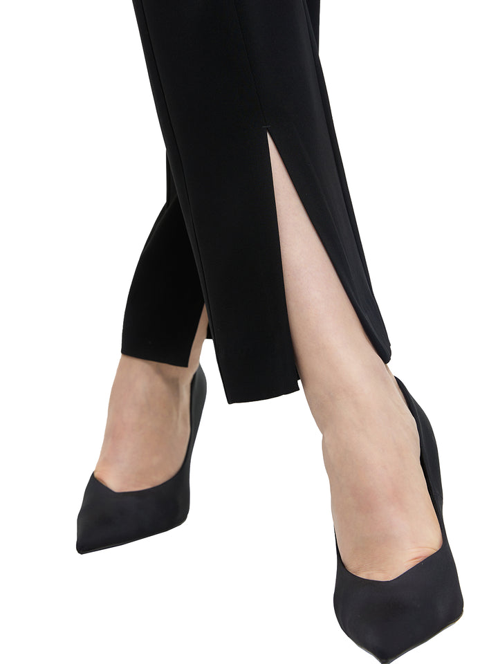 Textured Acetate Straight-Leg Slit Pants