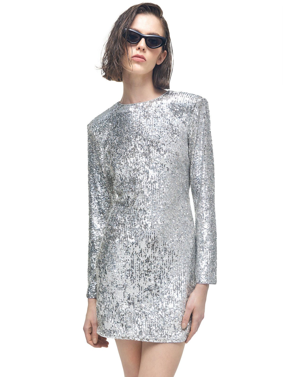 Sequined Backless Mini Dress