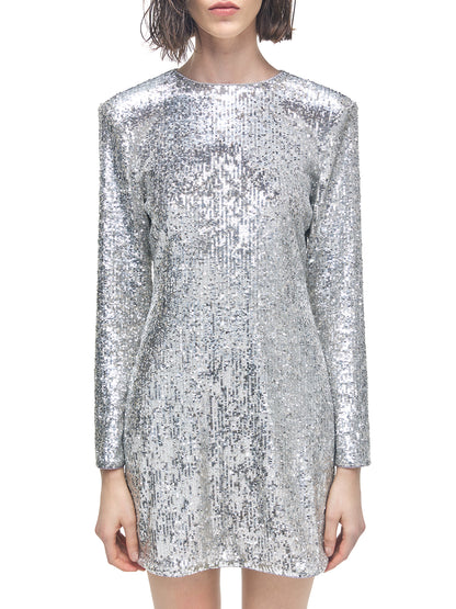 Sequined Backless Mini Dress