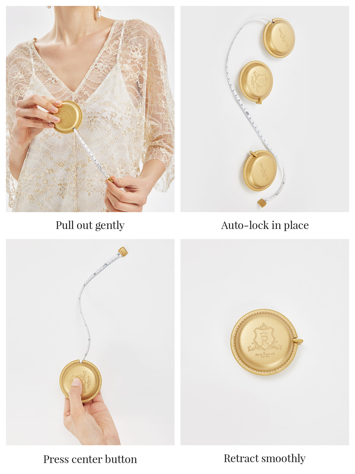 【FREE GIFT】Vintage-Style Gold-Tone Tape Measure