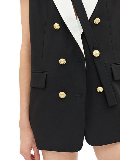 Tailored Contrast Suit Vest