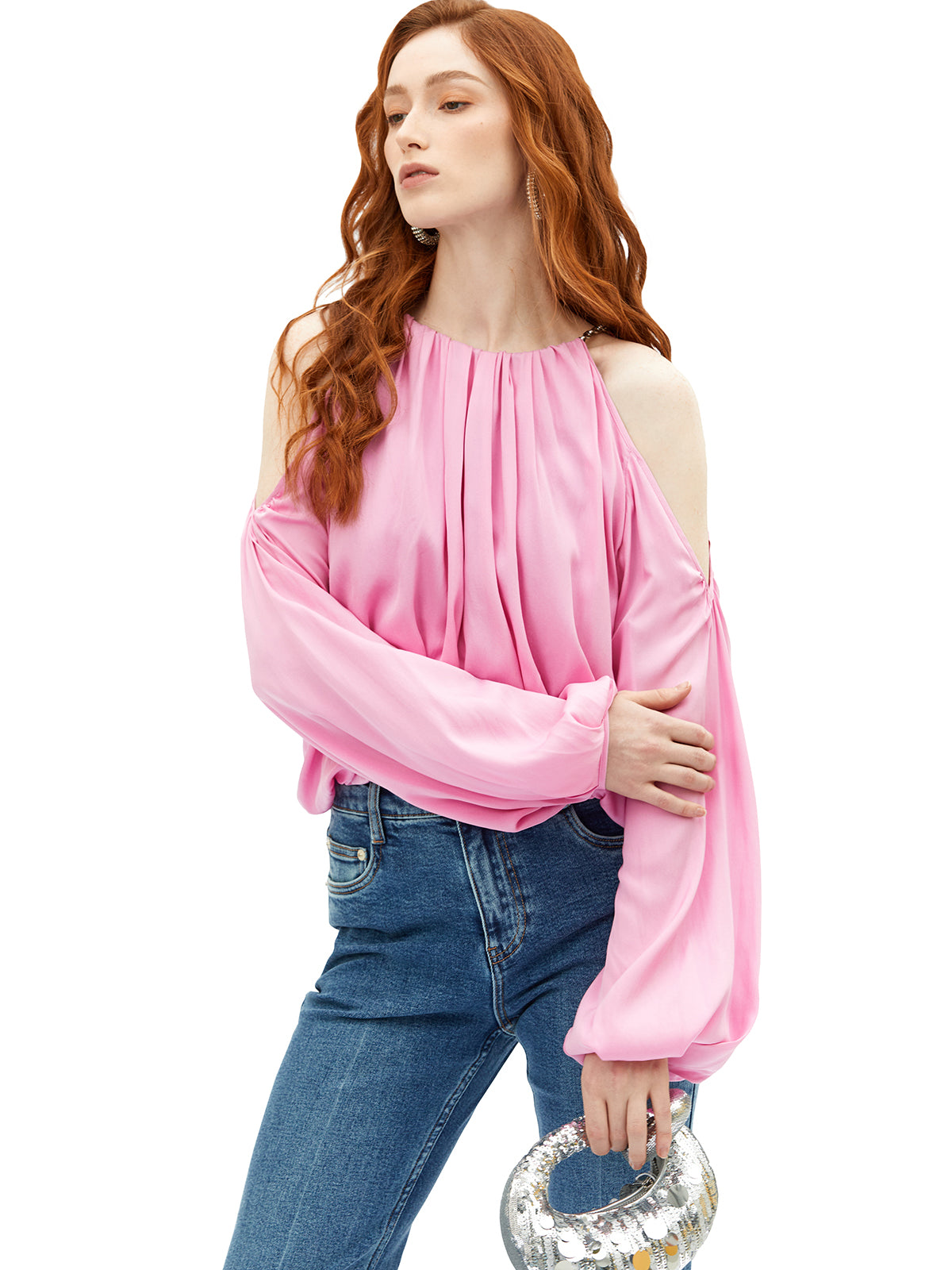 Off Shoulder Silk Top