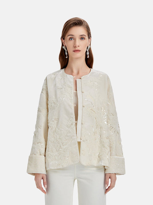 Silk Velvet Beaded Embroidery Jacket