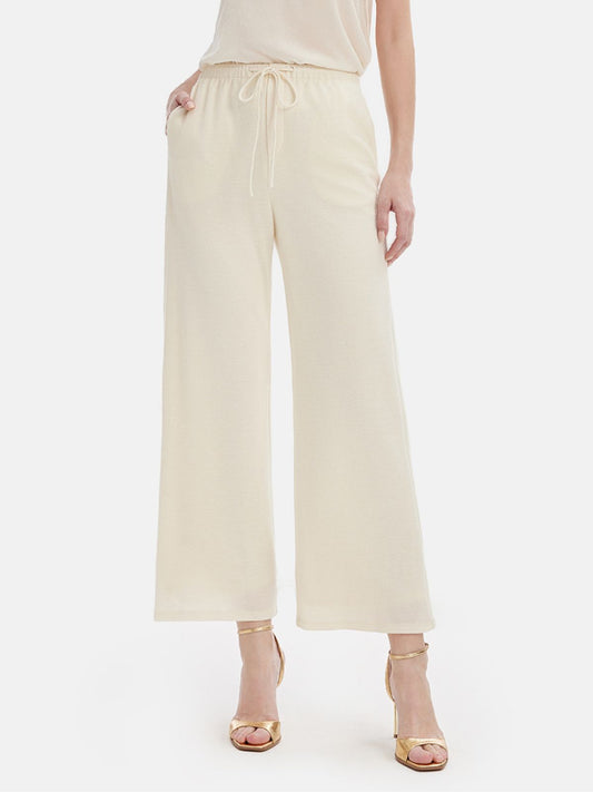 Cashmere Relaxed Tie-Waist Straight Pants