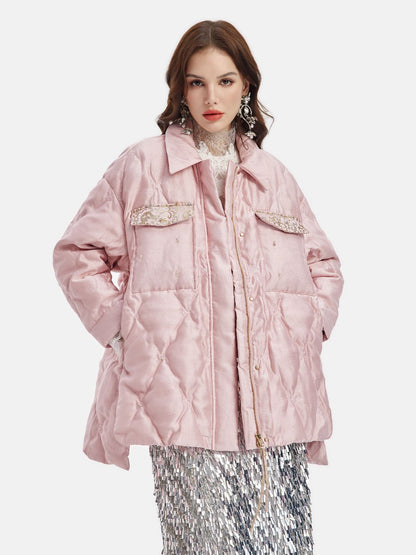 Glamorous Down Jacket with Embellishments