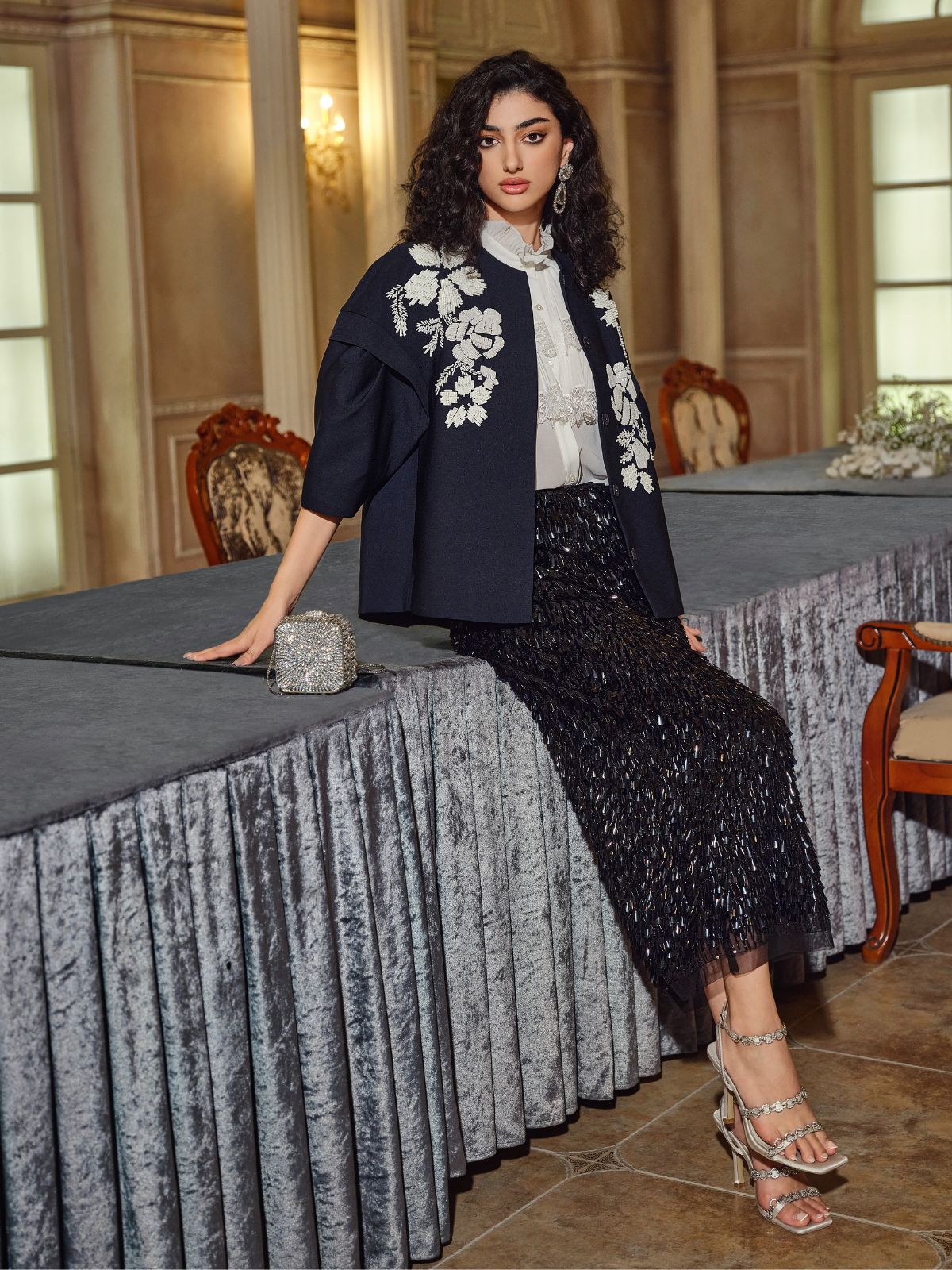 Final Sale | Hand-Beaded Cropped Jacket
