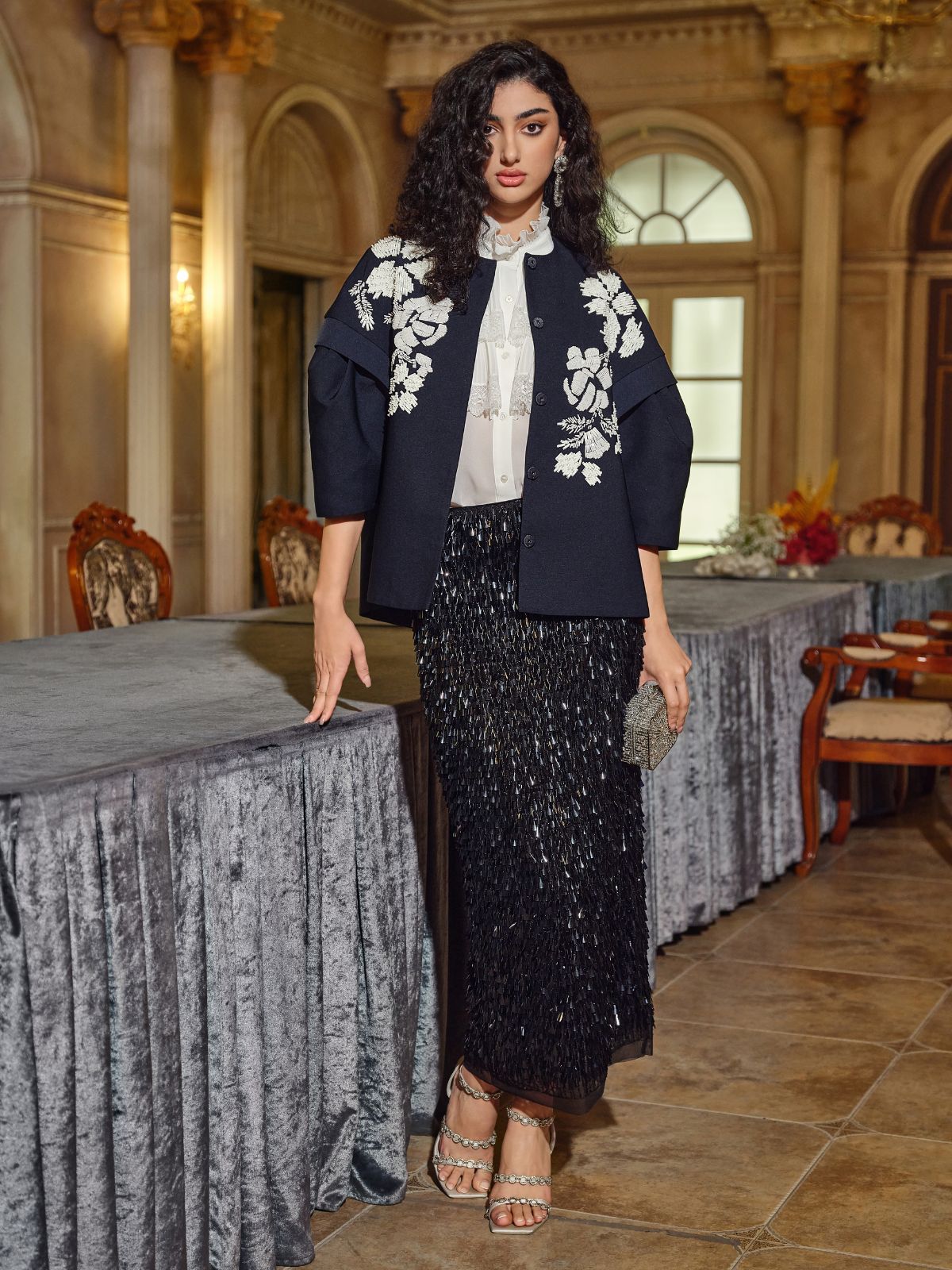 Final Sale | Hand-Beaded Cropped Jacket