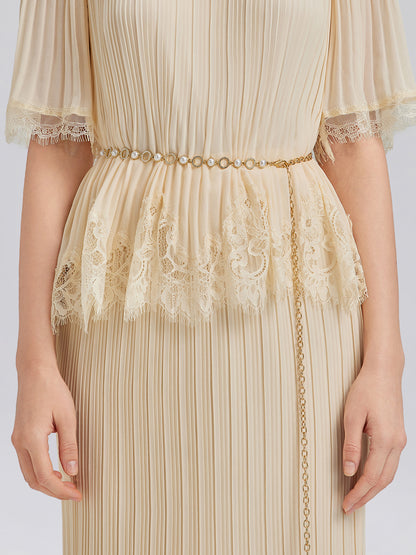 Pearl Crystal Ring Waist Chain