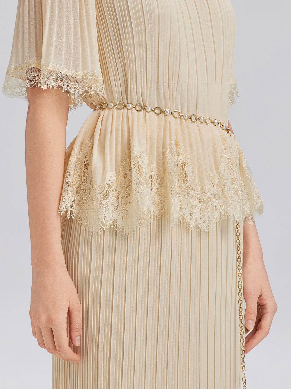 Pearl Crystal Ring Waist Chain