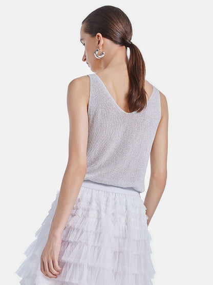 Relaxed Low-Neck Sleeveless Top