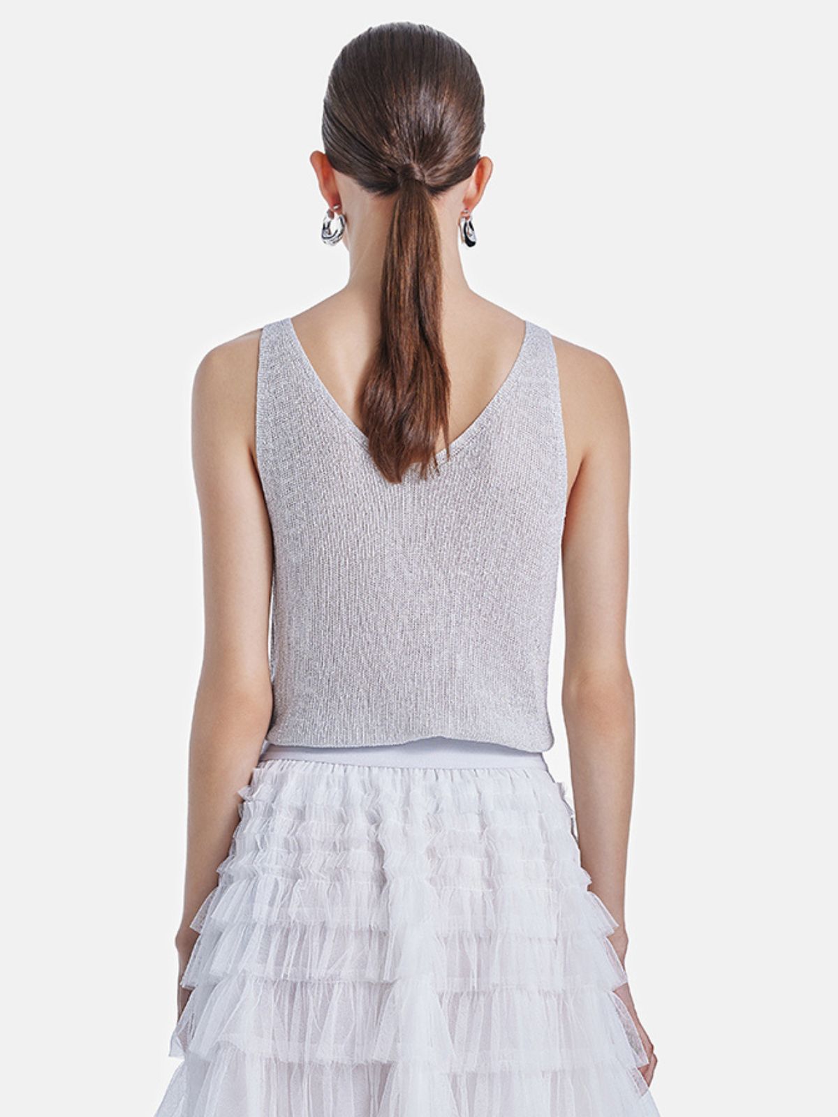 Relaxed Low-Neck Sleeveless Top