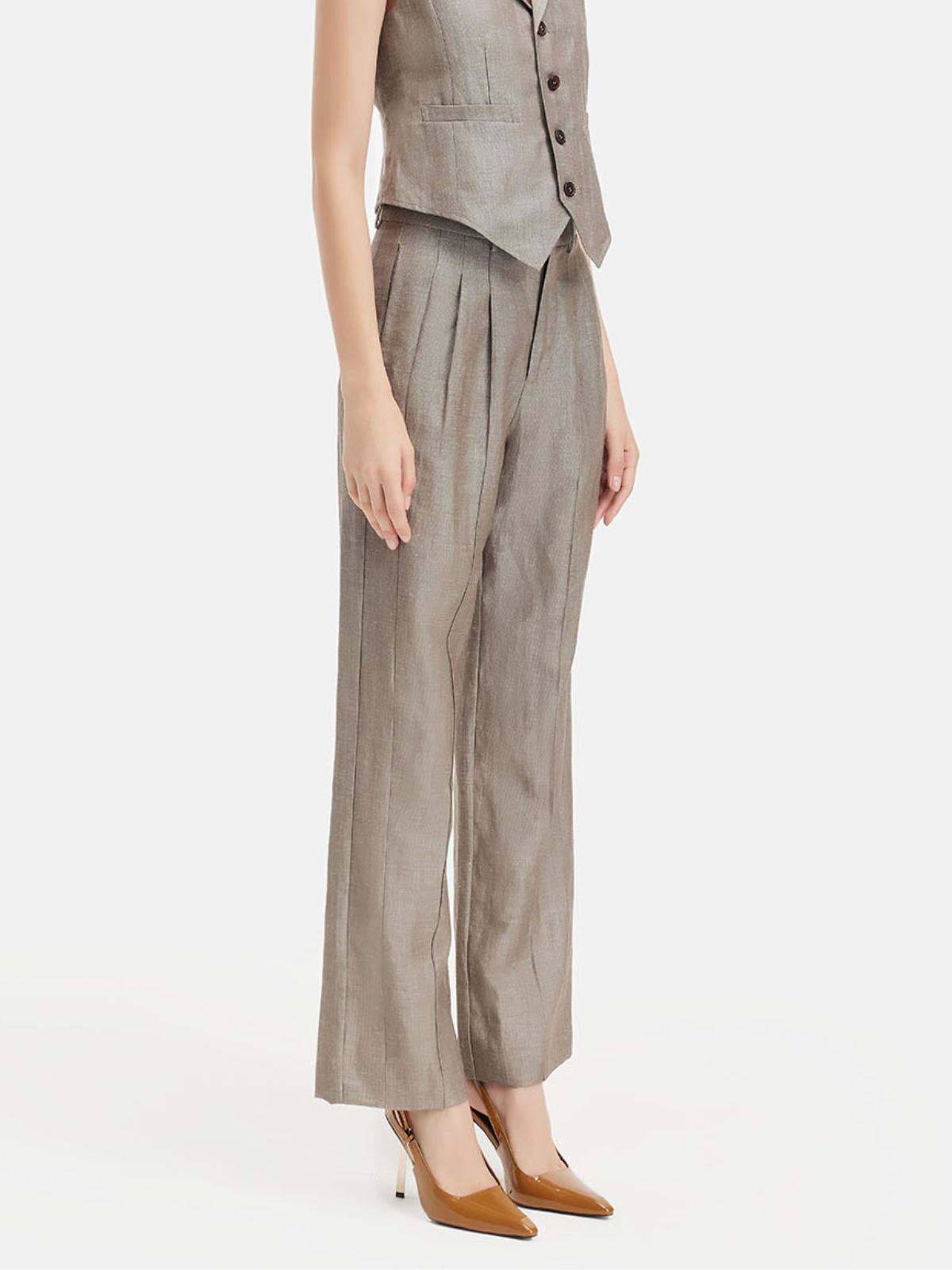 French Wool Linen Trousers