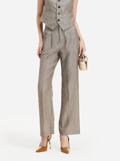 French Wool Linen Trousers