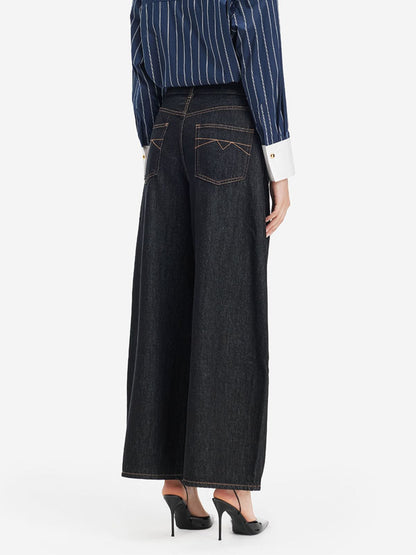 Wide-Leg Knight Jeans