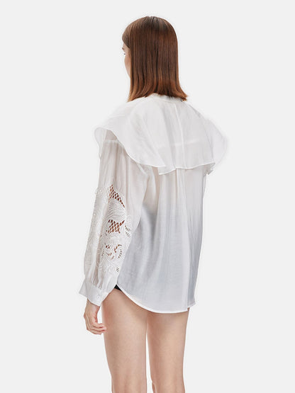 Embroidered Silk-Cotton Blouse