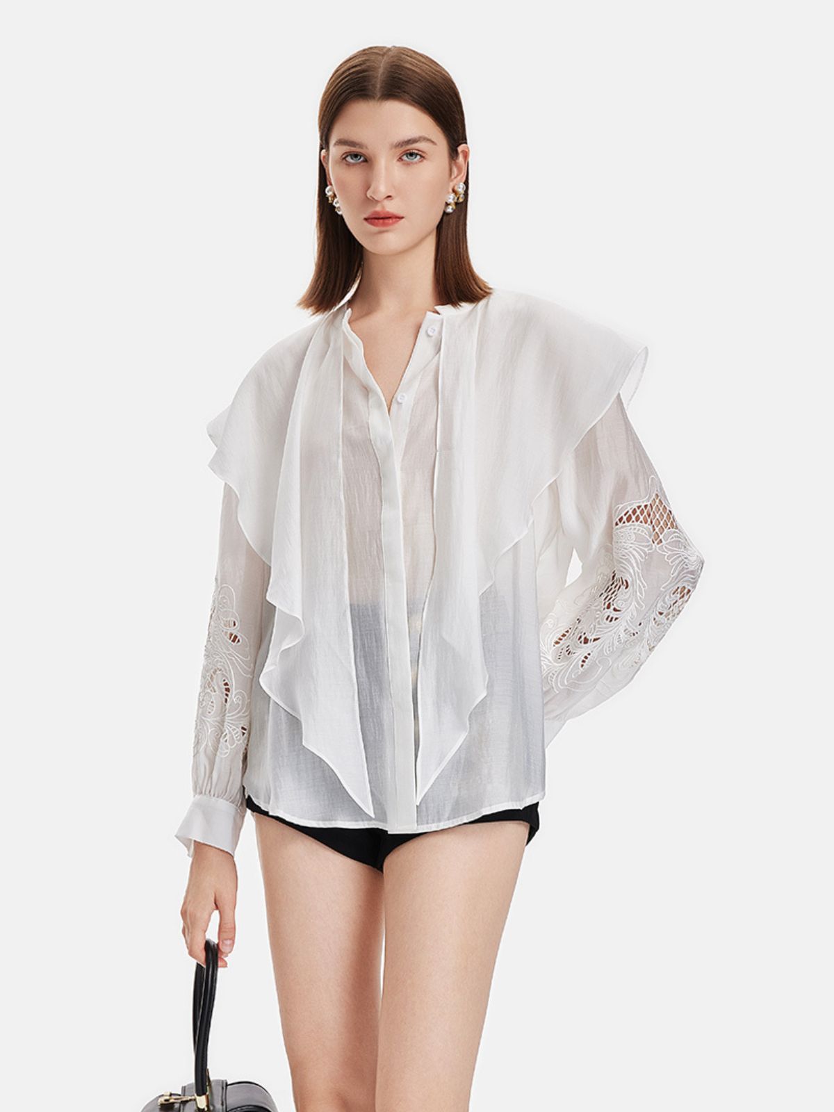 Embroidered Silk-Cotton Blouse