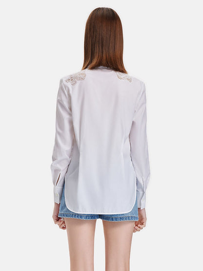 Lace Hollow Embroidery Shirt