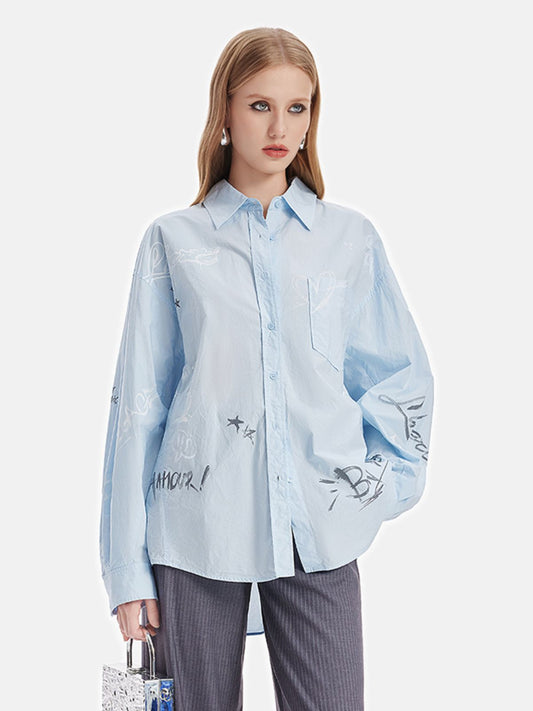 Nautical Graffiti Coated Shirt