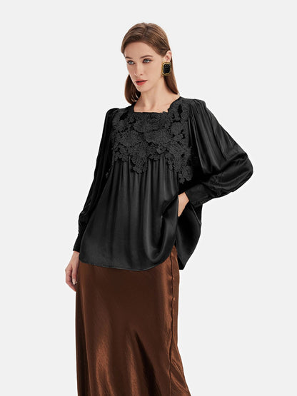 French Lace Silk-Blend Top