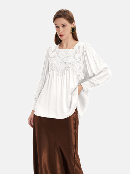 French Lace Silk-Blend Top