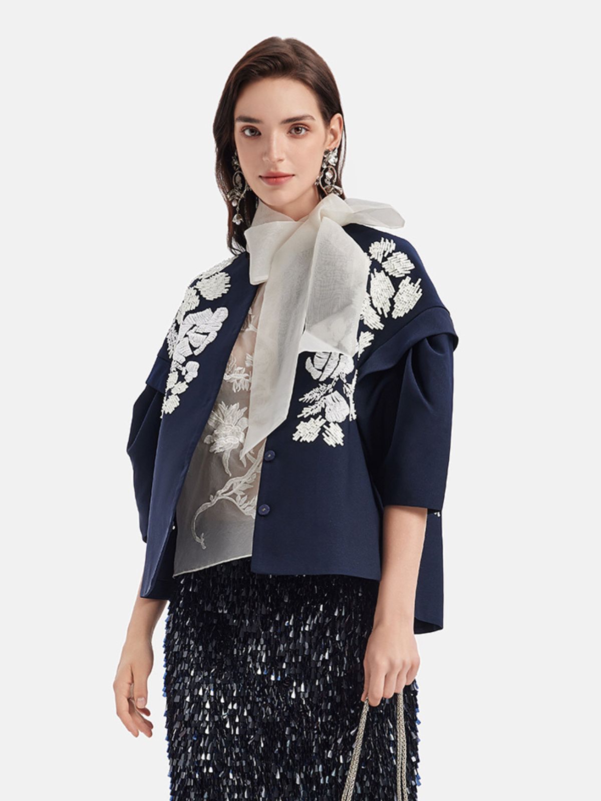 Final Sale | Hand-Beaded Cropped Jacket