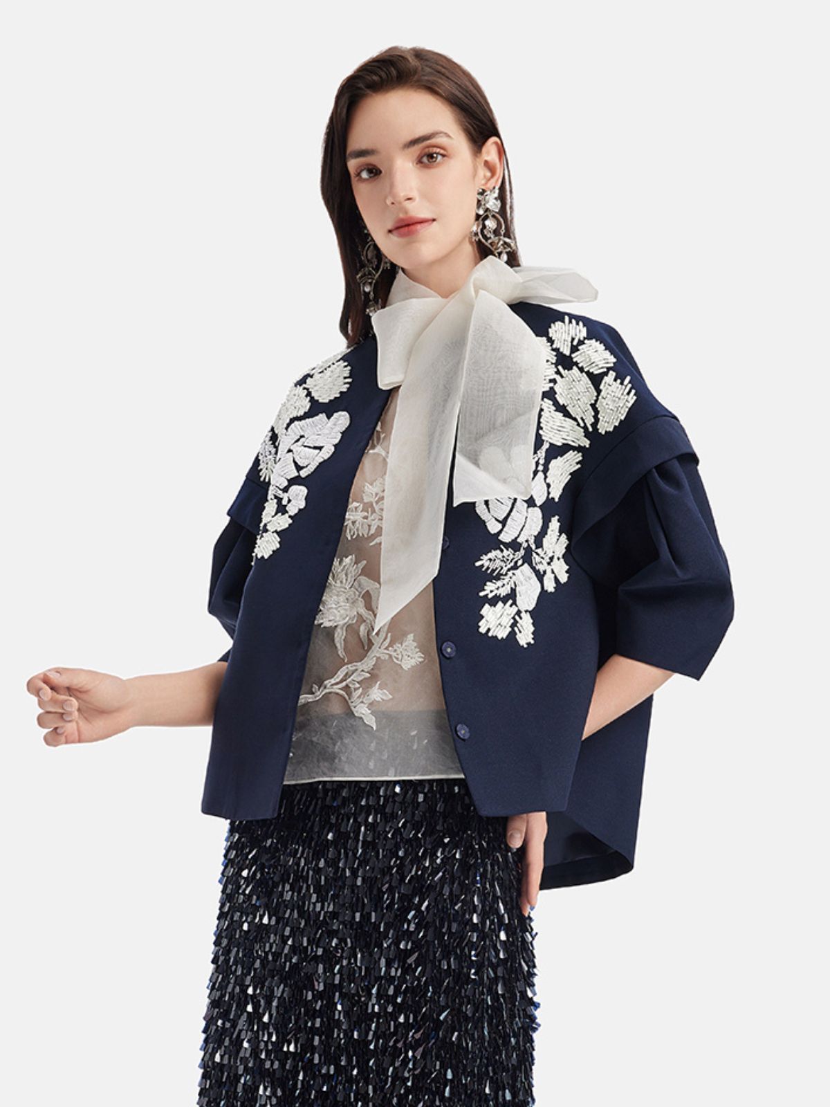 Final Sale | Hand-Beaded Cropped Jacket