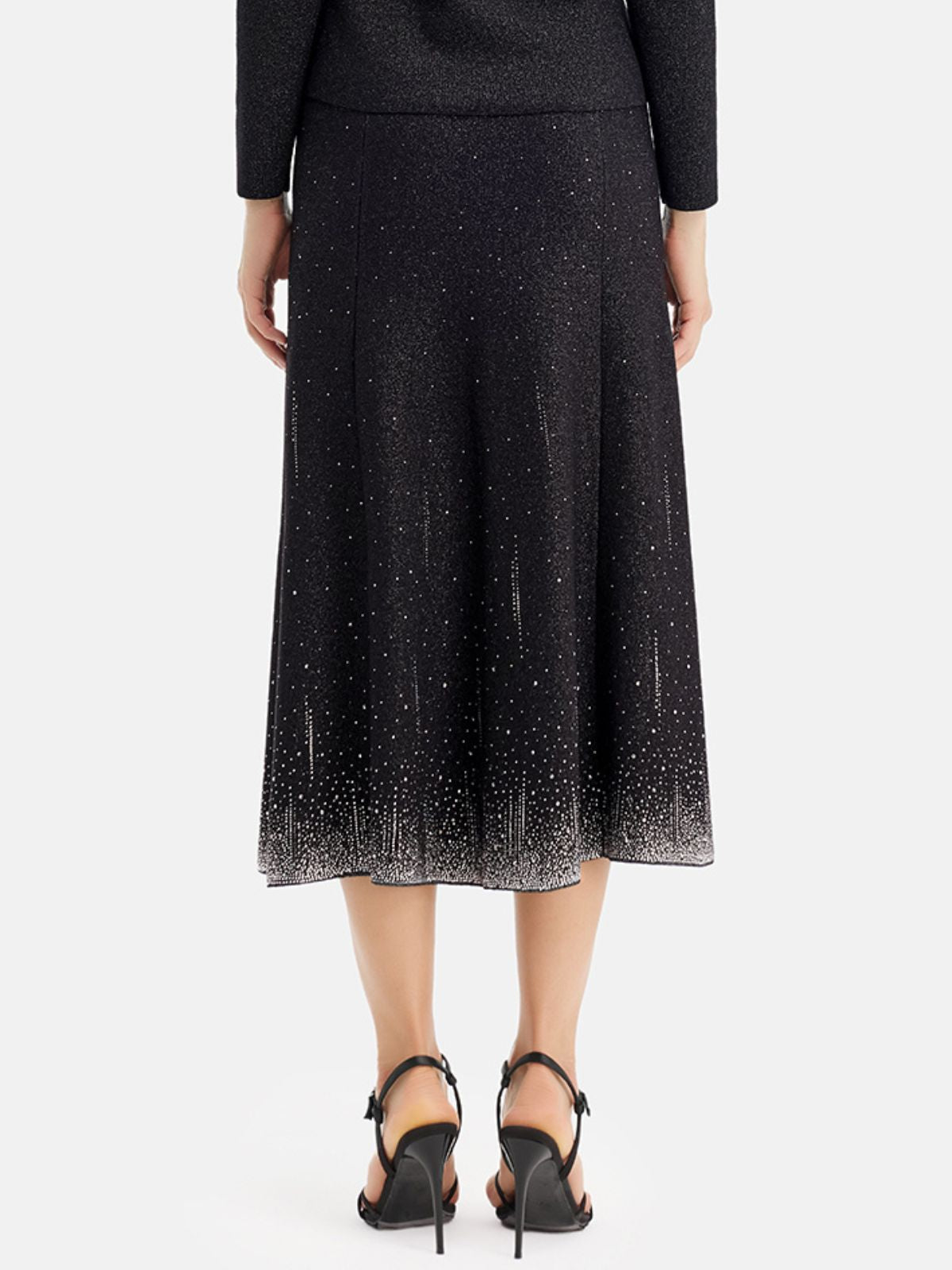 Glamorous Beaded Gradient Knit Wool Skirt