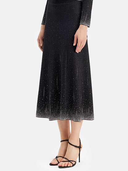 Glamorous Beaded Gradient Knit Wool Skirt