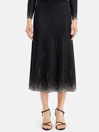 Glamorous Beaded Gradient Knit Wool Skirt