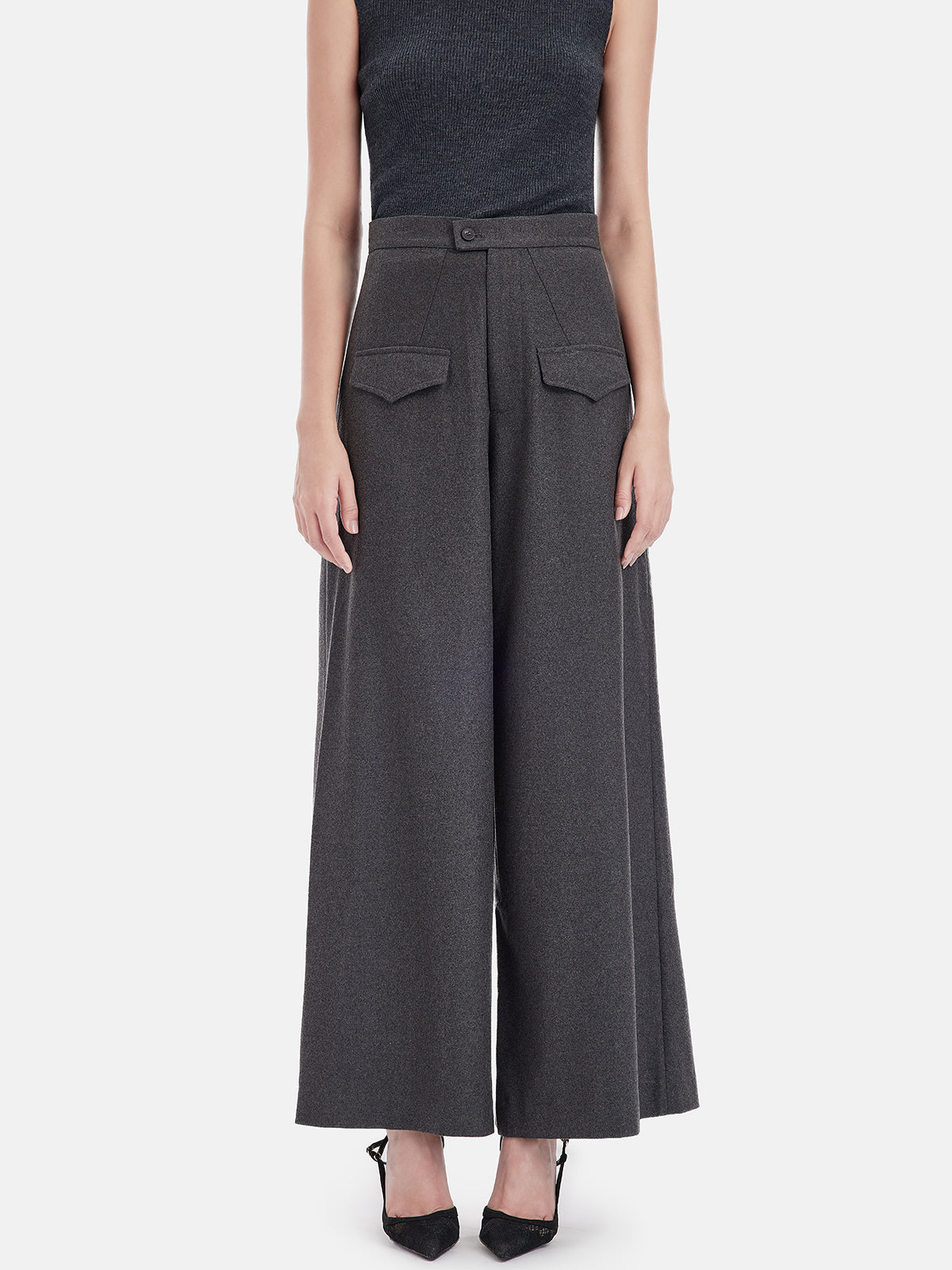 Cashmere Wide-Leg Pants