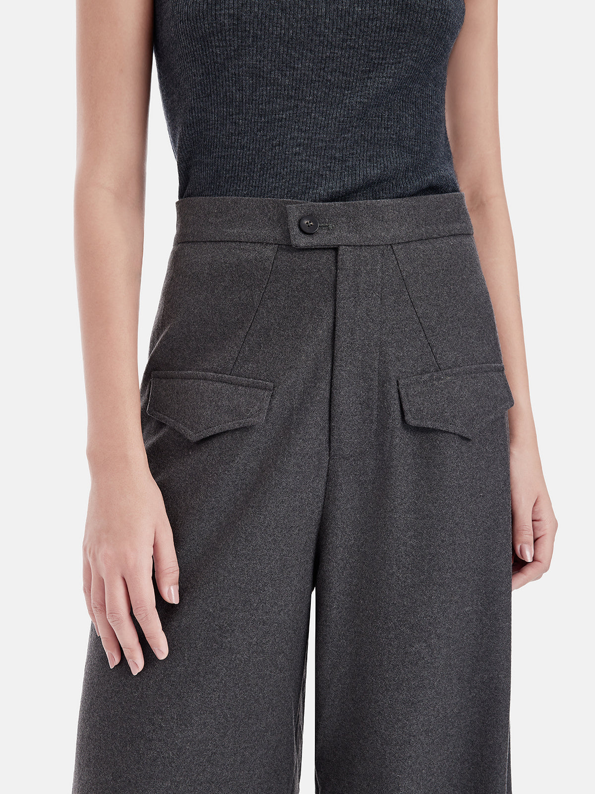 Cashmere Wide-Leg Pants