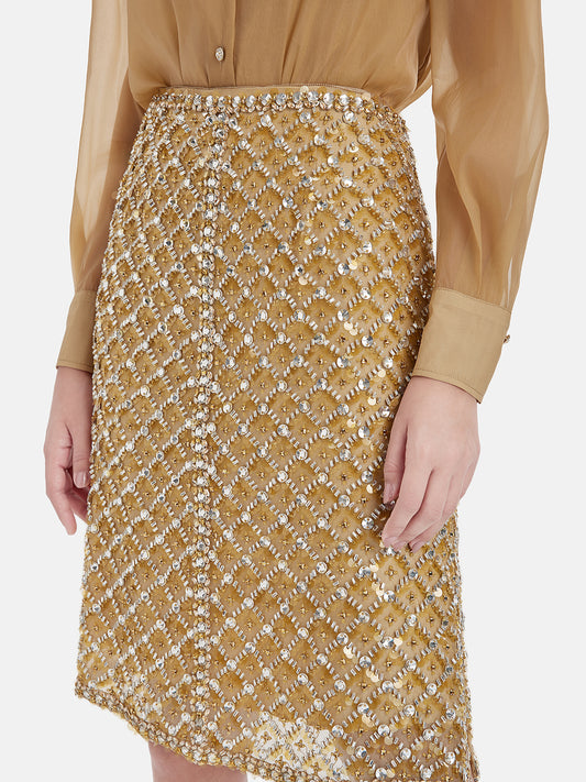 Luxury Hand-Beaded Statement Skirt