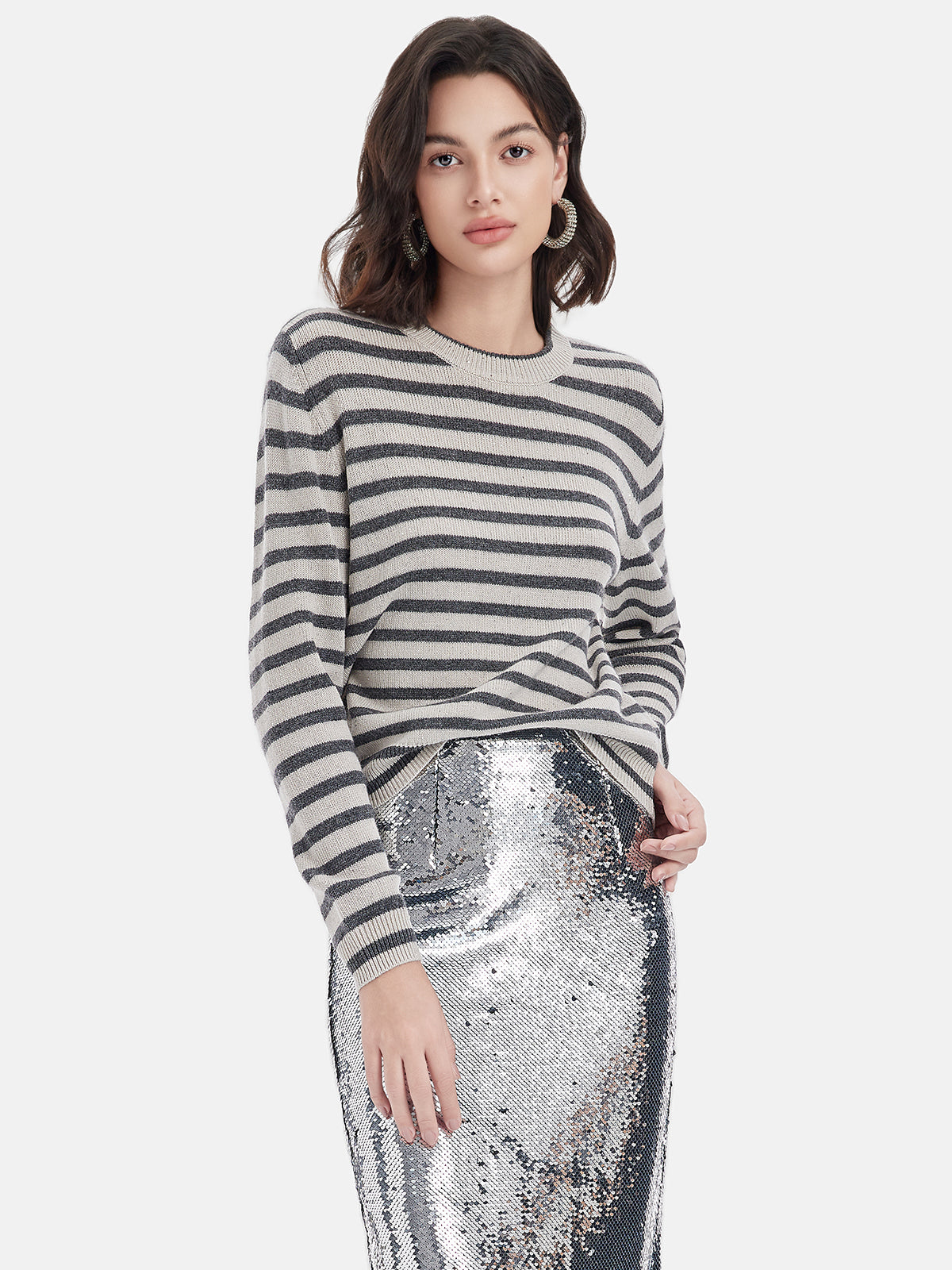 Striped Sequin Sweater