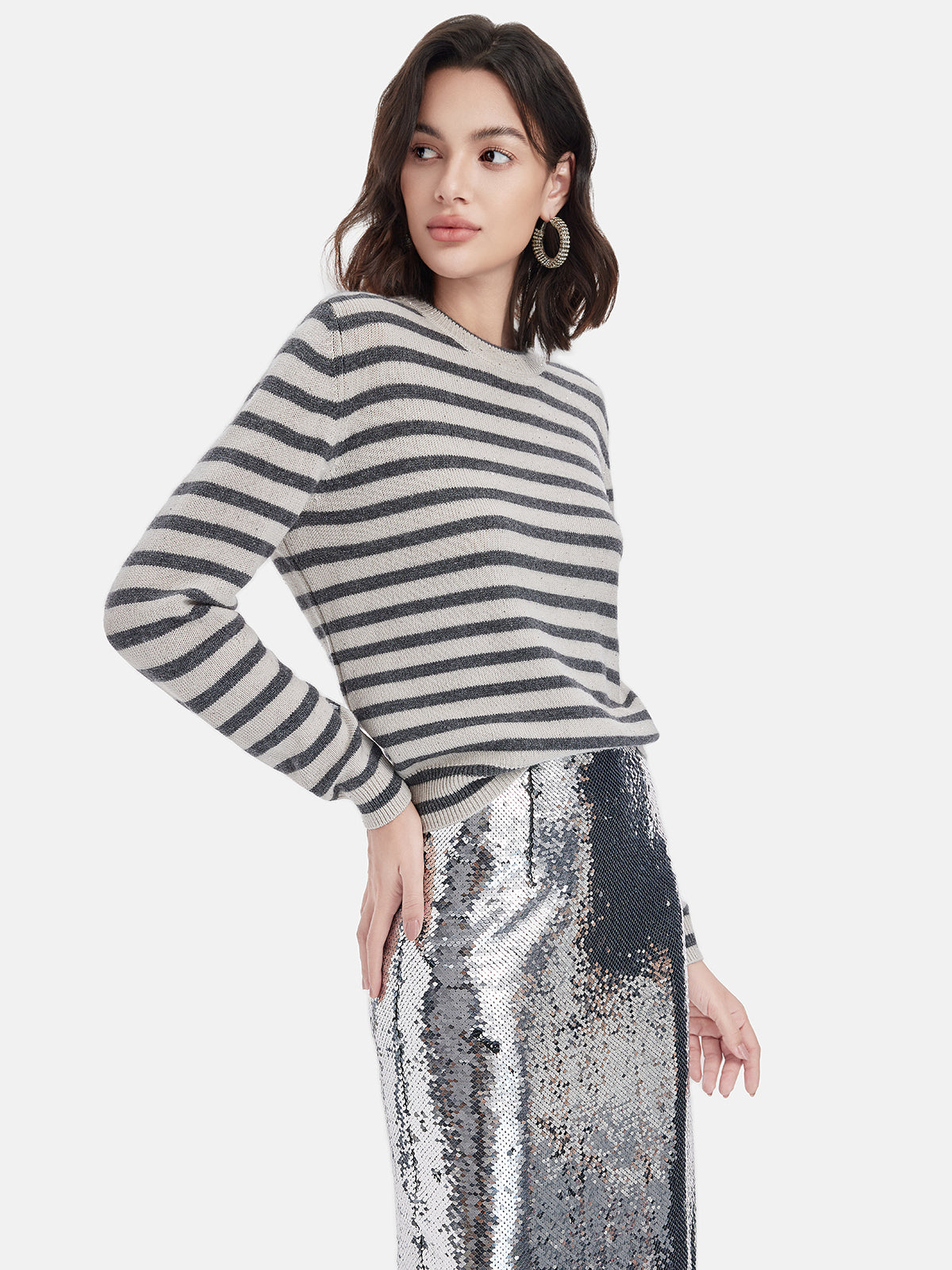 Striped Sequin Sweater