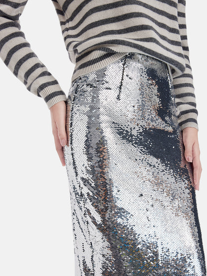 Straight Cut Sequin Skirt