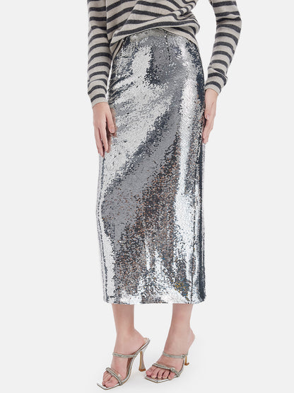 Straight Cut Sequin Skirt