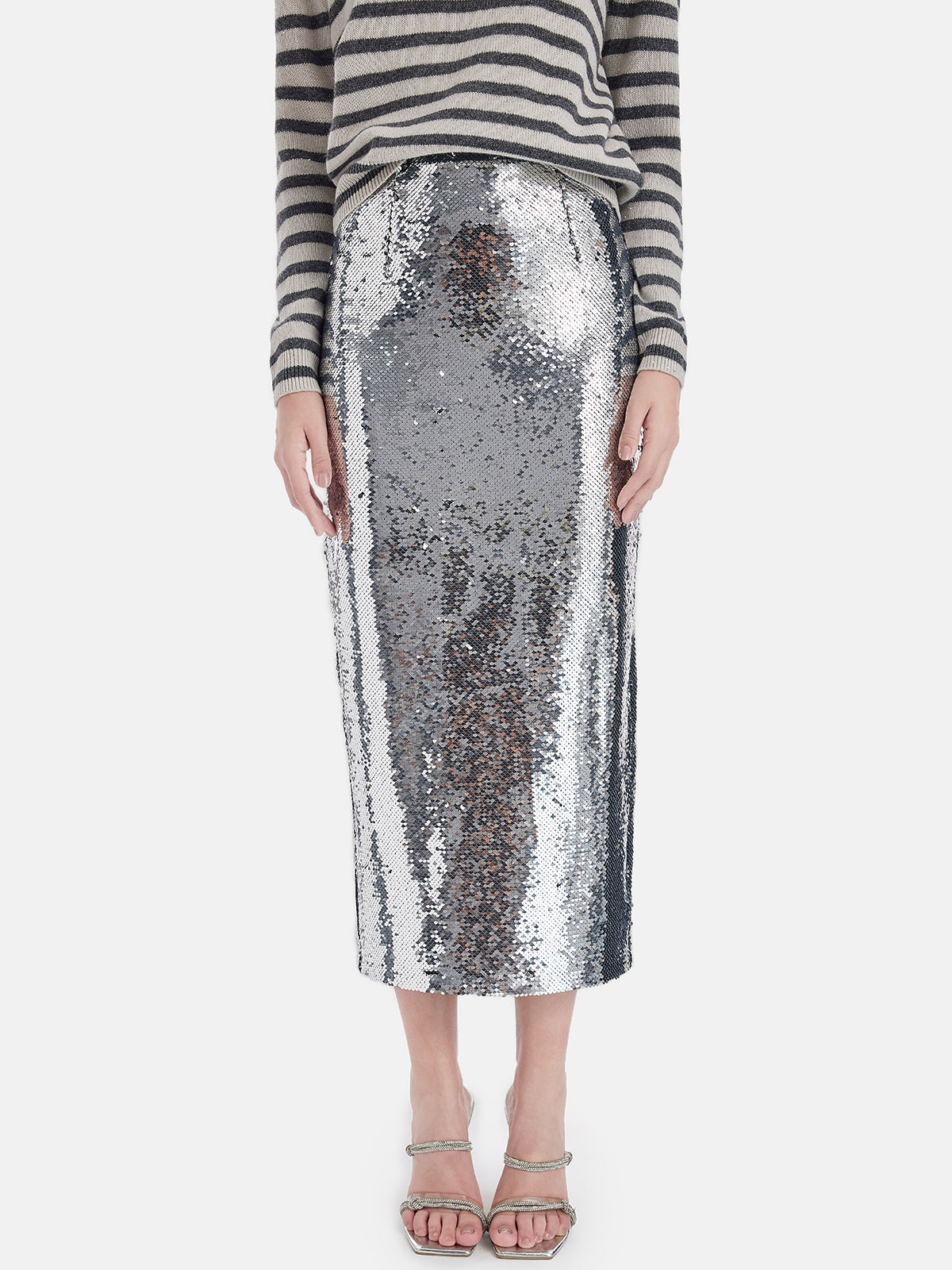 Straight Cut Sequin Skirt