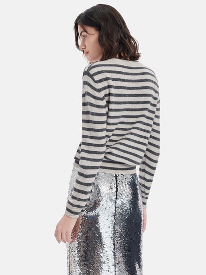 Striped Sequin Sweater