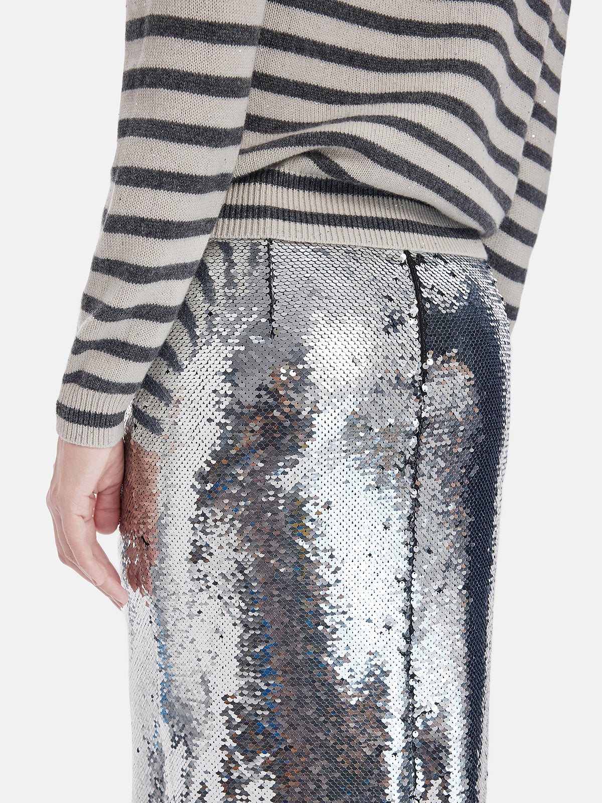 Straight Cut Sequin Skirt