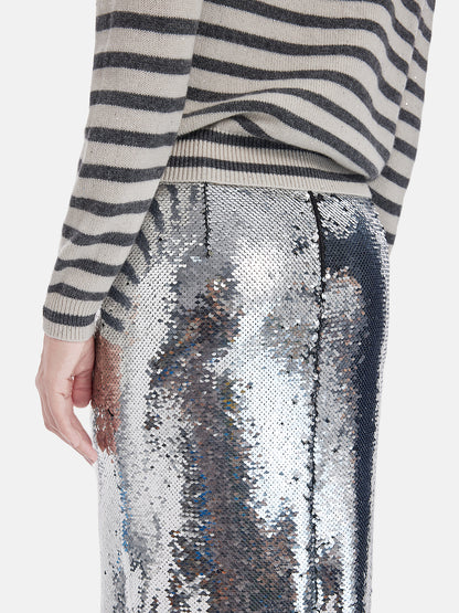 Straight Cut Sequin Skirt