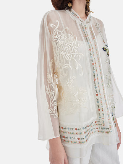 New Chinese Style Embroidered Cover-up (No Inner Layer)