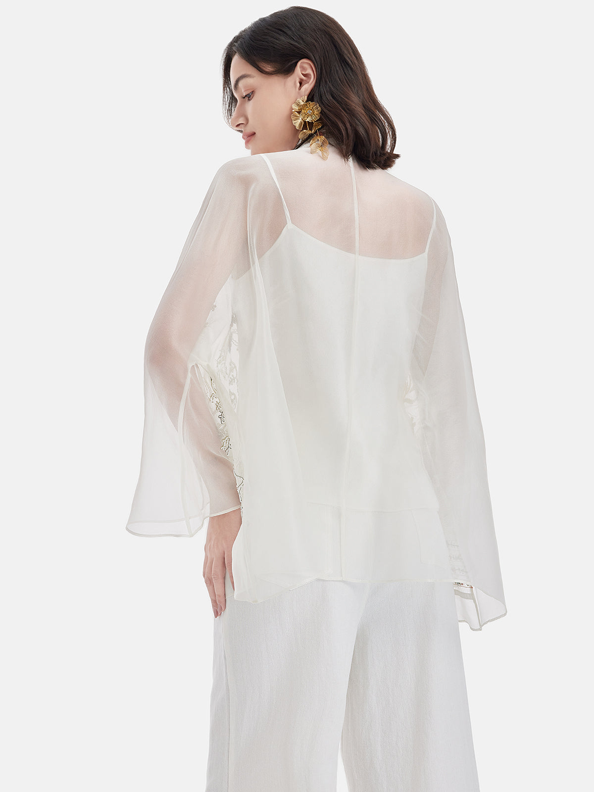 New Chinese Style Embroidered Cover-up (No Inner Layer)