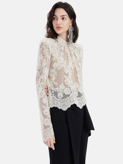 Lace and Rhinestone Starry Shirt