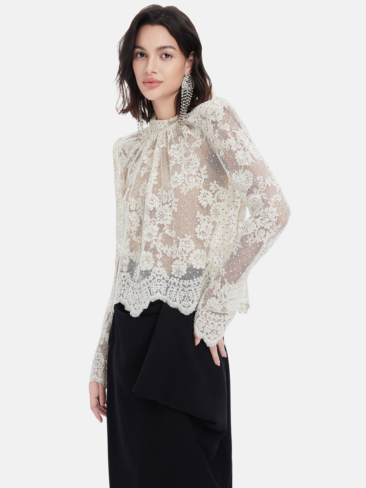 Lace and Rhinestone Starry Shirt