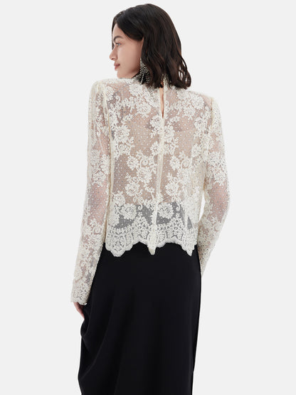 Lace and Rhinestone Starry Shirt