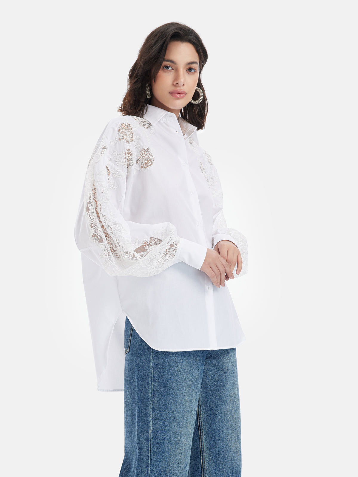 Lace Patchwork Hollow Shirt