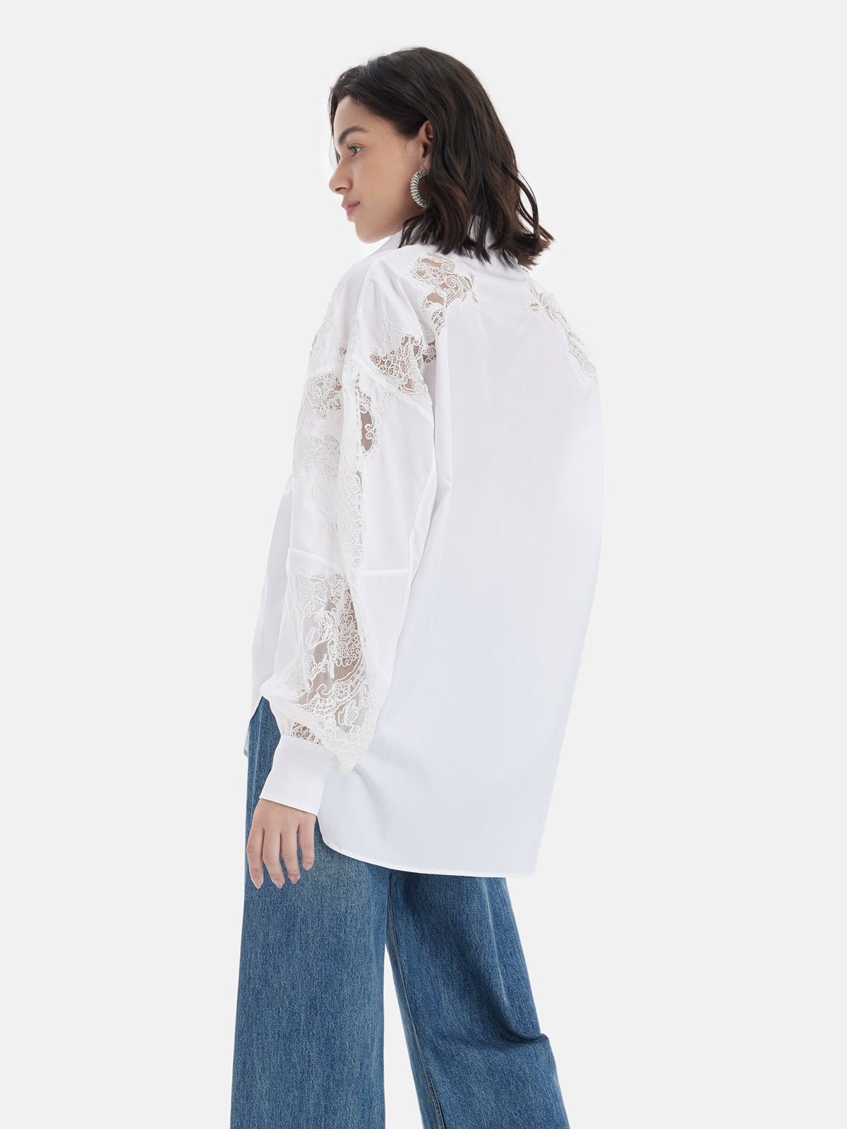 Lace Patchwork Hollow Shirt