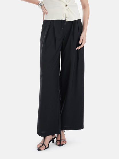 Tailored Pleated Drawstring Trousers