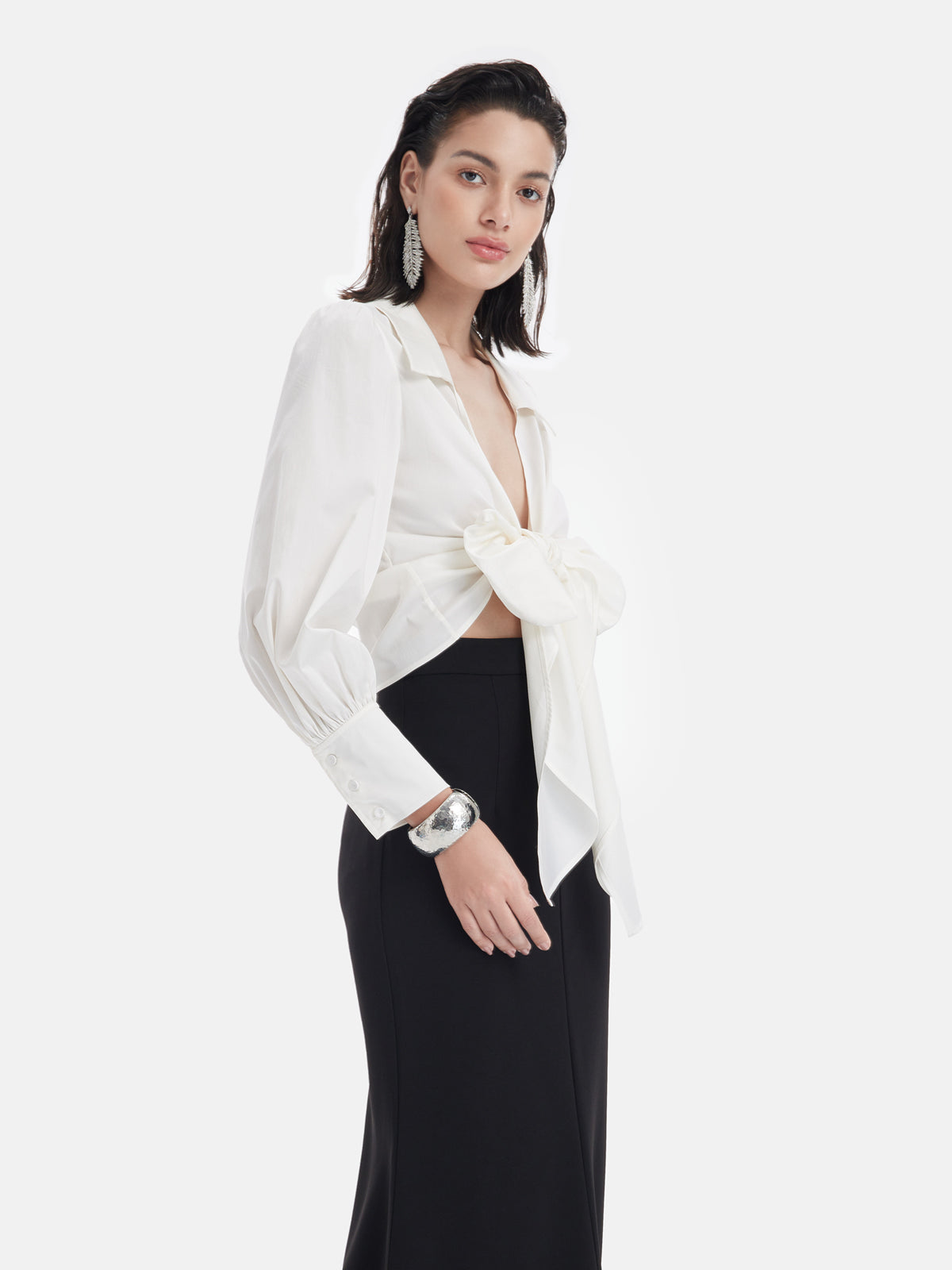 Cross-Tie Belted Shirt