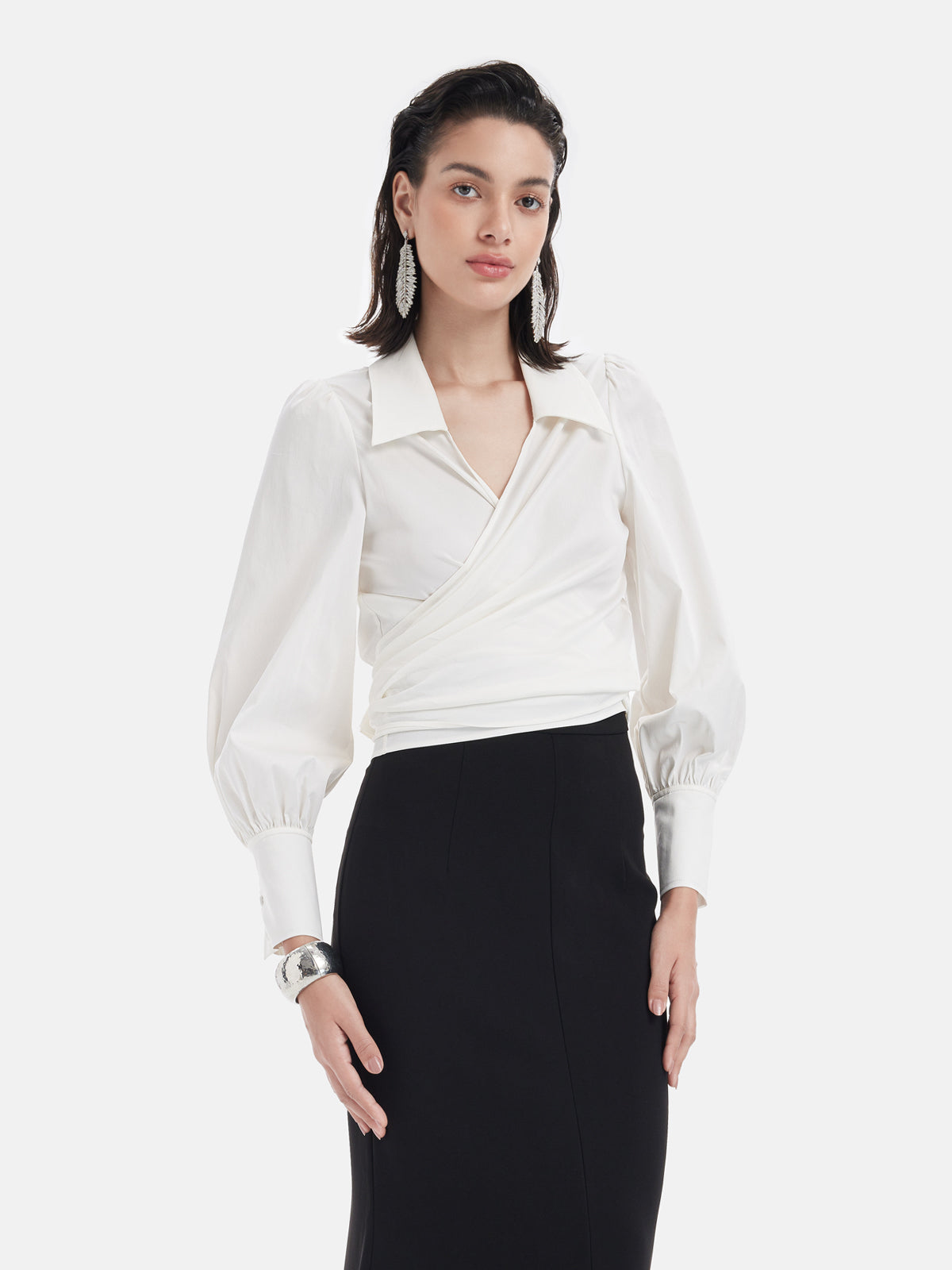 Cross-Tie Belted Shirt